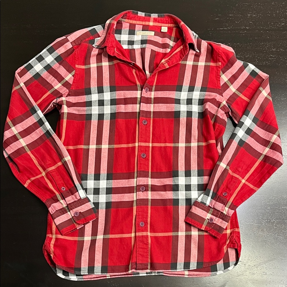 Burberry Classic Red Plaid Button-Down Shirt